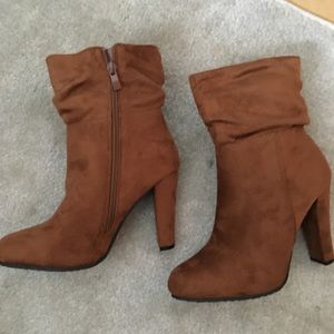 Brown heeled boots